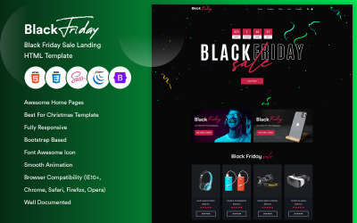 Черная пятница - HTML-шаблон для продажи лендинга