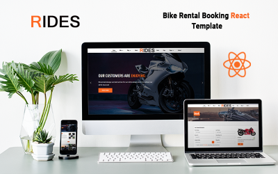 Kerékpárkölcsönző foglalás React webhelysablon