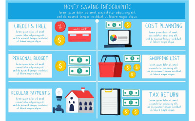 Money Saving Infographic Illustration