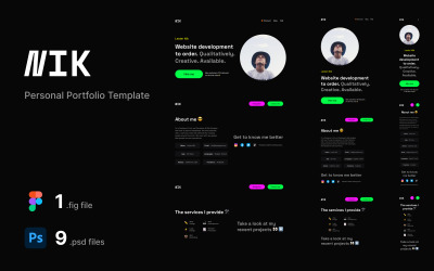 Nik – Személyes portfólió PSD-sablonja