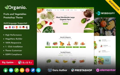 Organio - Groenten en Fruit Prestashop Elementor Multifunctionele Winkel