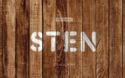 Stencil rubrik och logotyp teckensnitt