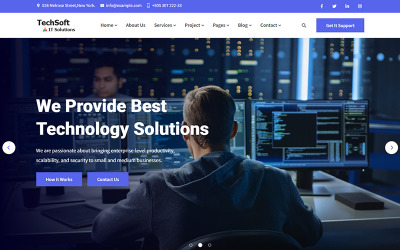 TechSoft — адаптивный HTML5-шаблон веб-сайта для ИТ-решений и бизнес-услуг