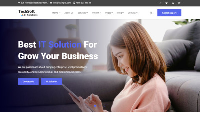 TechSoft - шаблон веб-сайта ИТ-решений и бизнес-услуг