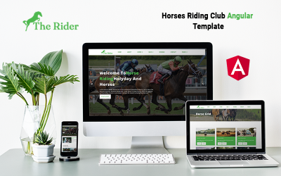 TheRider- Угловой шаблон клуба верховой езды на лошадях
