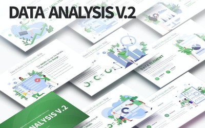 Analyse de données V.2 - Diapositives d'infographie PowerPoint