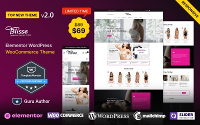 Blisse - Tema WooCommerce di Lingerie Beauty and Fashion Elementor