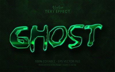 Fantasma - Effetto di testo modificabile di colore verde, stile del carattere, illustrazione grafica