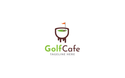 Golf Cafe Logo-Design-Vorlage