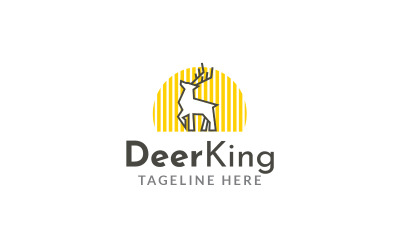 Modèle de conception de logo Deer King