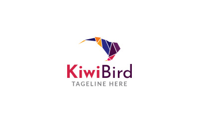 Modèle de conception de logo oiseau kiwi Vol 3