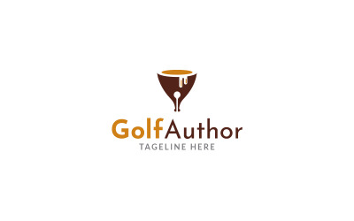 Modello di progettazione del logo dell&amp;#39;autore di golf