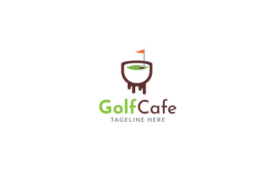 Modelo de design de logotipo do Golf Cafe