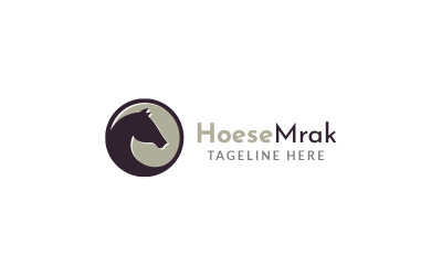 Ontwerpsjabloon voor paardenteken-logo