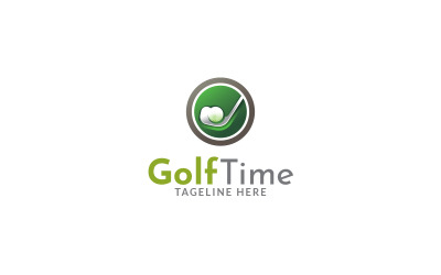 Plantilla de diseño de logotipo de tiempo de golf