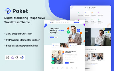 Poket - Duyarlı Dijital Pazarlama WordPress Teması