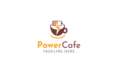 Power Cafe logó tervezősablon
