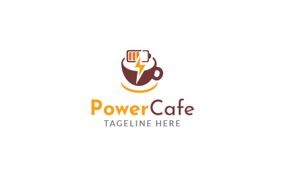 Шаблон дизайна логотипа Power Cafe