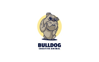 Bulldog Einfacher Maskottchen-Logo-Stil