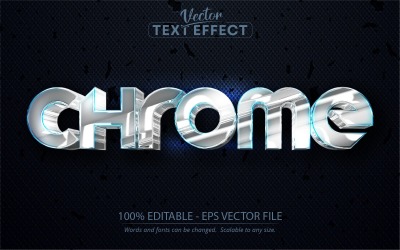 Chrome: effetto testo modificabile, stile carattere, illustrazione grafica