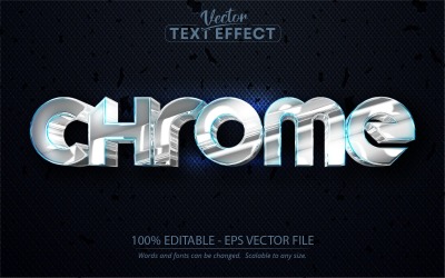 Chrome - redigerbar texteffekt, teckensnittsstil, grafikillustration