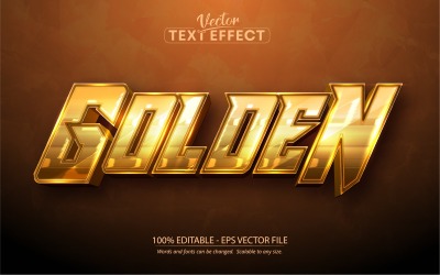 Golden - redigerbar texteffekt, teckensnitt, grafikillustration
