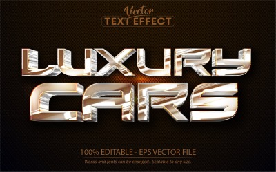 Luxusní auta - stříbrný styl upravitelný textový efekt, styl písma, grafická ilustrace