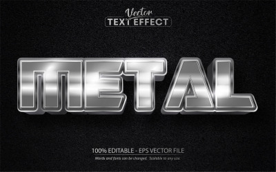 Metallo - Effetto di testo modificabile in stile argento, stile del carattere, illustrazione grafica