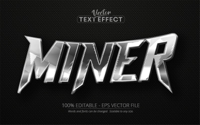 Minatore - Effetto testo modificabile, stile carattere, illustrazione grafica