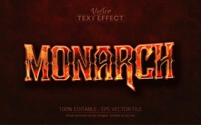 Monarch - efeito de texto editável, estilo de fonte, ilustração gráfica