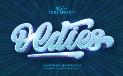 Oldies - Efecto de texto editable estilo años 80, estilo de fuente, ilustración gráfica