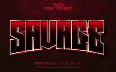 Savage - redigerbar texteffekt, teckensnittsstil, grafikillustration