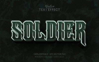 Soldado - Efecto de texto editable, estilo de fuente, ilustración gráfica