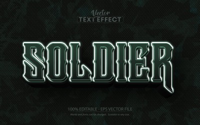 Soldato - Effetto testo modificabile, stile carattere, illustrazione grafica