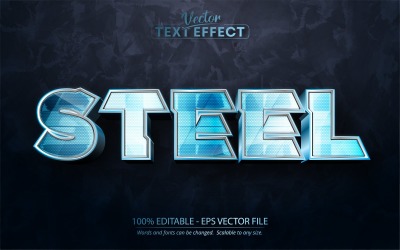 Сталь - синій металевий текстовий ефект для редагування, стиль шрифту, графічна ілюстрація