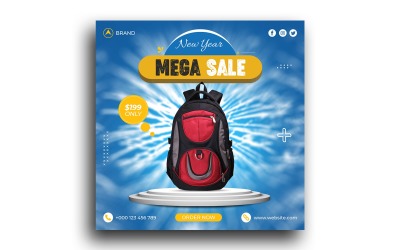Táska eladó Social Media Post New Year Mega Sale Instagram Post Banner Template