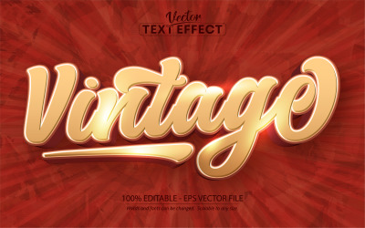 Vintage - 80&#039;s Style Editable Text Effect, Font Style, Graphics Illustration