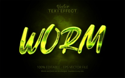 Worm - redigerbar texteffekt, teckensnittsstil, grafikillustration