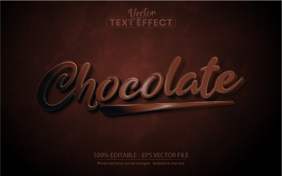 Choklad - redigerbar texteffekt, teckensnittsstil, grafikillustration