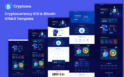 Cryptocurrency ICO &amp;amp; Bitcoin HTML5 Website-sjabloon
