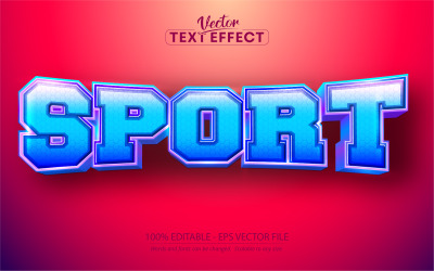 Deporte: efecto de texto editable, estilo de fuente, ilustración gráfica