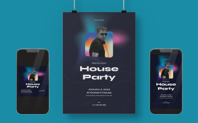 House Party Poster Kit Template