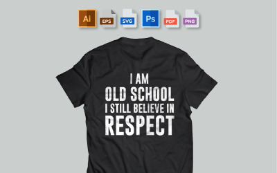 Ik ben Old School T-Shirt Design Vector