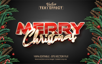 Mutlu Noeller - Gül Altın ve Kırmızı Renk, Düzenlenebilir Metin Efekti, Yazı Tipi Stili, Grafik İllüstrasyon