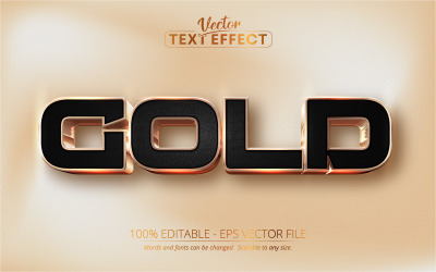 Oro: estilo con textura de grano, efecto de texto editable, estilo de fuente, ilustración de gráficos