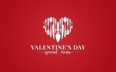 Valentines Day Menu. Valentines Heart