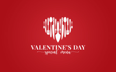Valentinstag-Menü. Valentinstag Herz