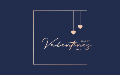 Valentinstag-Quadrat-Logo. Fröhlichen Valentinstag