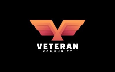 Veteranen-Logo-Stil mit Farbverlauf