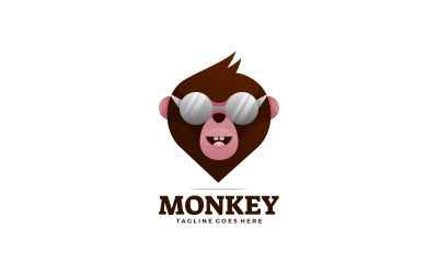 Affen-Farbverlauf-Logo-Stil